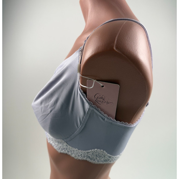 Cake Lingerie Balcony Style Flexible Wire Embroidery Purple Nursing Bra Size 34B - Picture 4 of 16